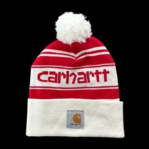 Carhartt Unisex One Size Cream Logo Winter Hat Toboggan‎